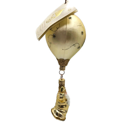 Patricia Breen Into the Blue Bees Gold Balloon Spring Christmas Tree Ornament