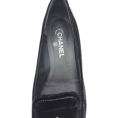 Chanel Velvet Lion Loafers Black Coco EU Size 40 US Size 10 with Box 2 Dust Bags