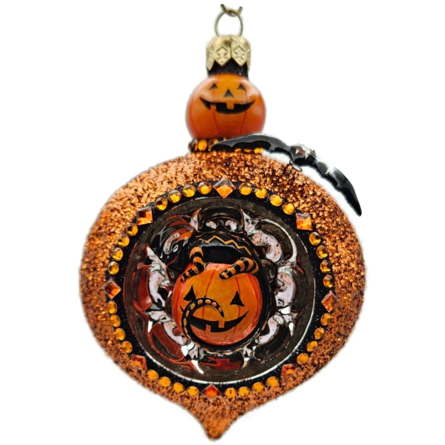 Patricia Breen Anniversary Reflector Jack-o-Lantern Chameleon Halloween Ornament