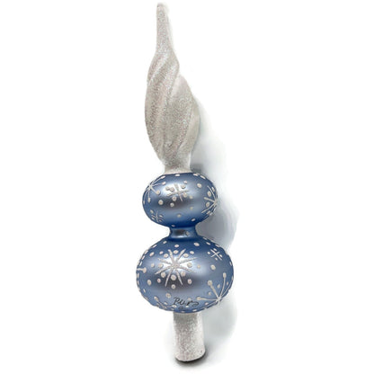 Patricia Breen Miniature Blizzard Finial Light Blue Matte Christmas Tree Topper