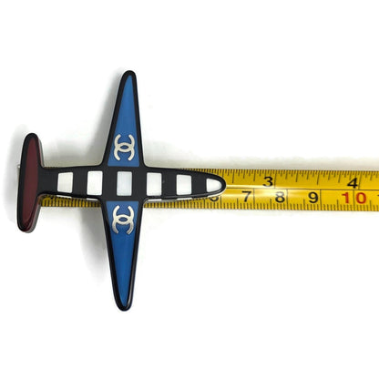 Chanel CC Logo Ski Brooch Black White Gold Snowflake Star Trees 2018 18B Rare