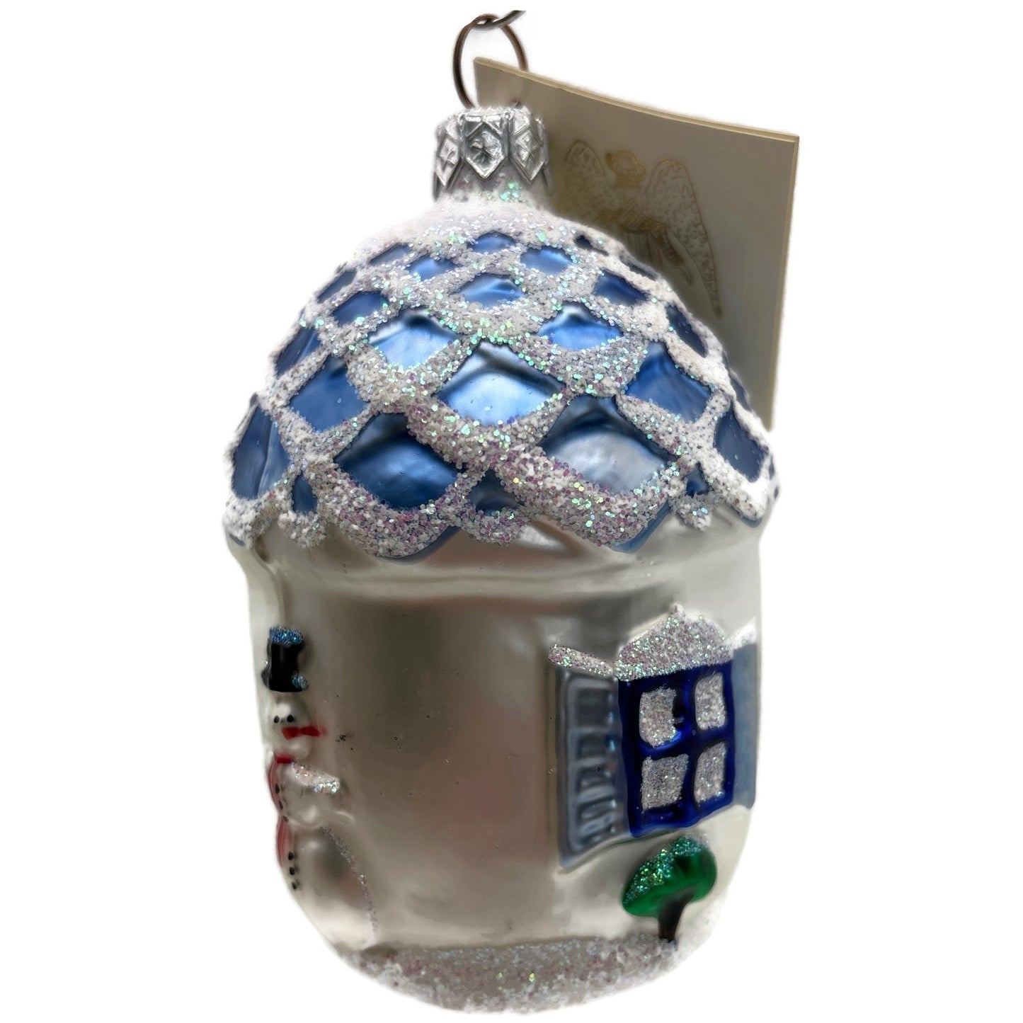 Patricia Breen Winter Acorn House Matte White Snowman Christmas Tree Ornament