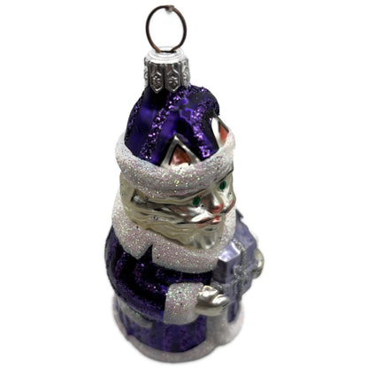 Patricia Breen Kitty Claus Purple Stripes Cat Christmas Tree Ornament CATZ