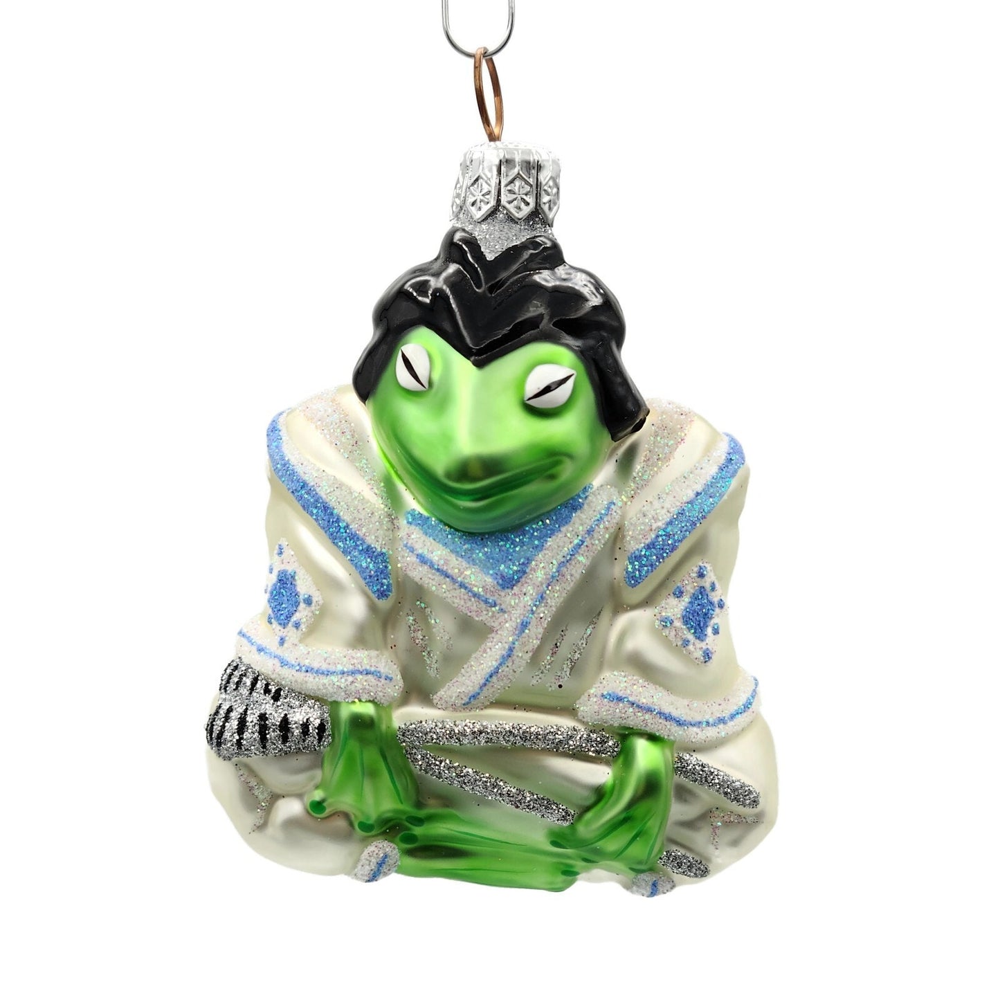 Patricia Breen Samurai Frog Glittered Japanese Style Christmas Tree Ornament