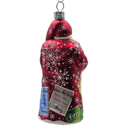 Patricia Breen Dear Santa Claus Red Snowflakes Letters Christmas Tree Ornament