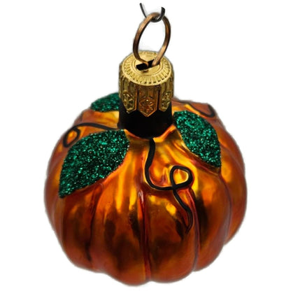 Patricia Breen Miniature Pumpkin Light Orange Glass Halloween Ornament 9800CATZ