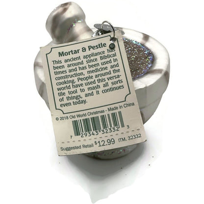 OWC Mortar Pestel Ornament Tool Kitchen Appliance Old World Christmas Tree Decor
