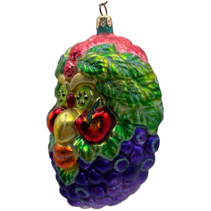 Patricia Breen Arcimbaldi Santa II Fruit Green Background Christmas Ornament