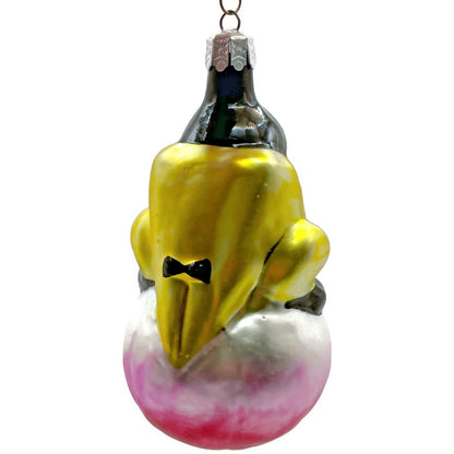 Christopher Radko Roly Poly Circus Clown Yellow Christmas Tree Ornament 91-032-1