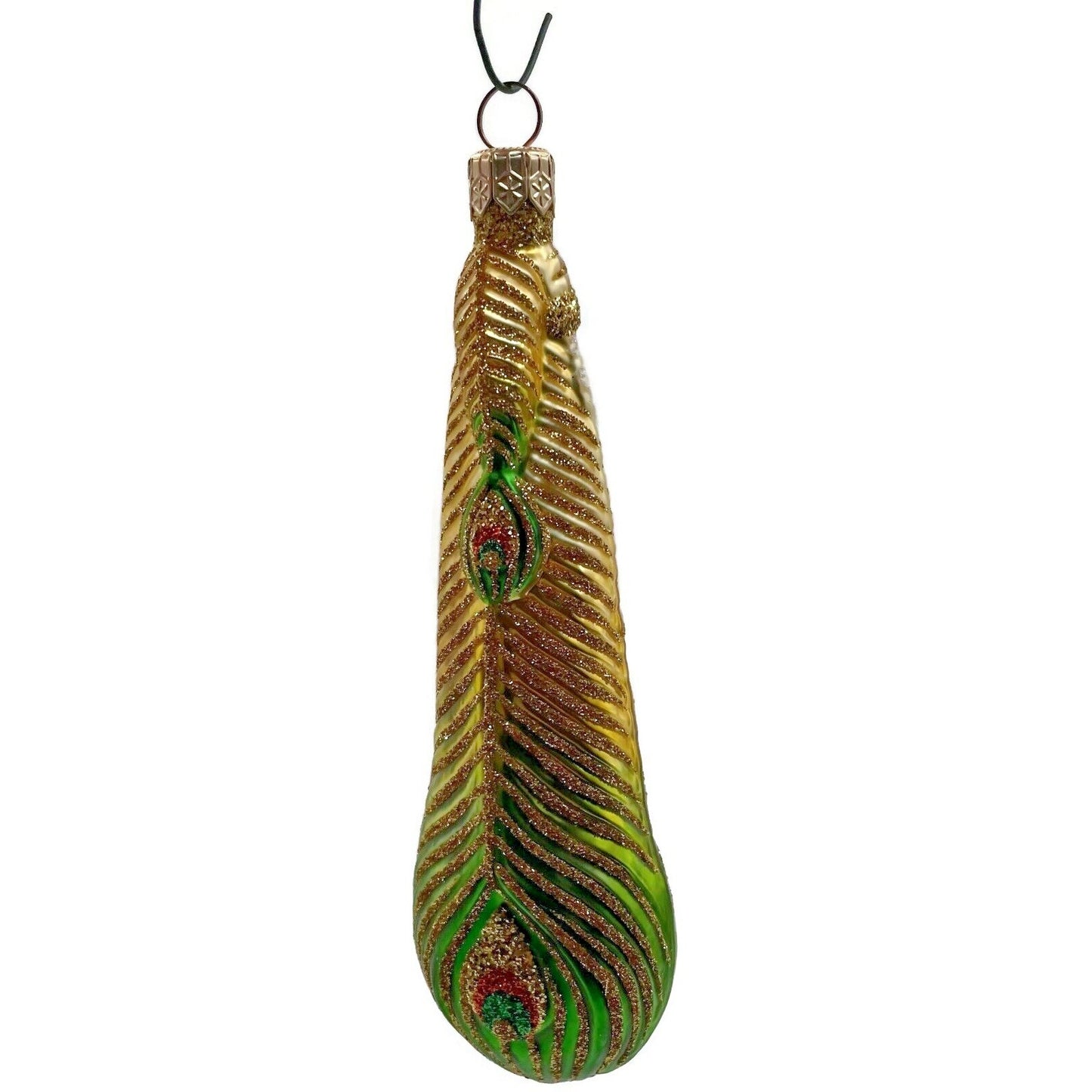 Patricia Breen Peacock Icicle Gold Green Santa Claus Christmas Tree Ornament