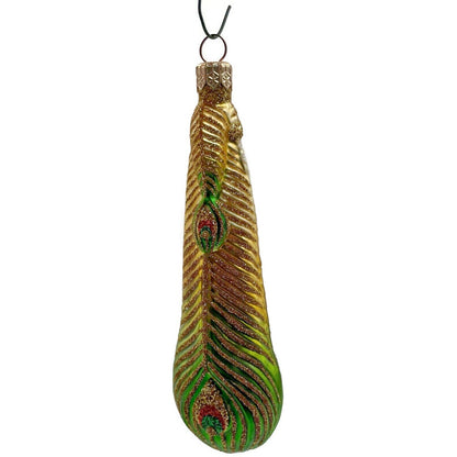Patricia Breen Peacock Icicle Gold Green Santa Claus Christmas Tree Ornament