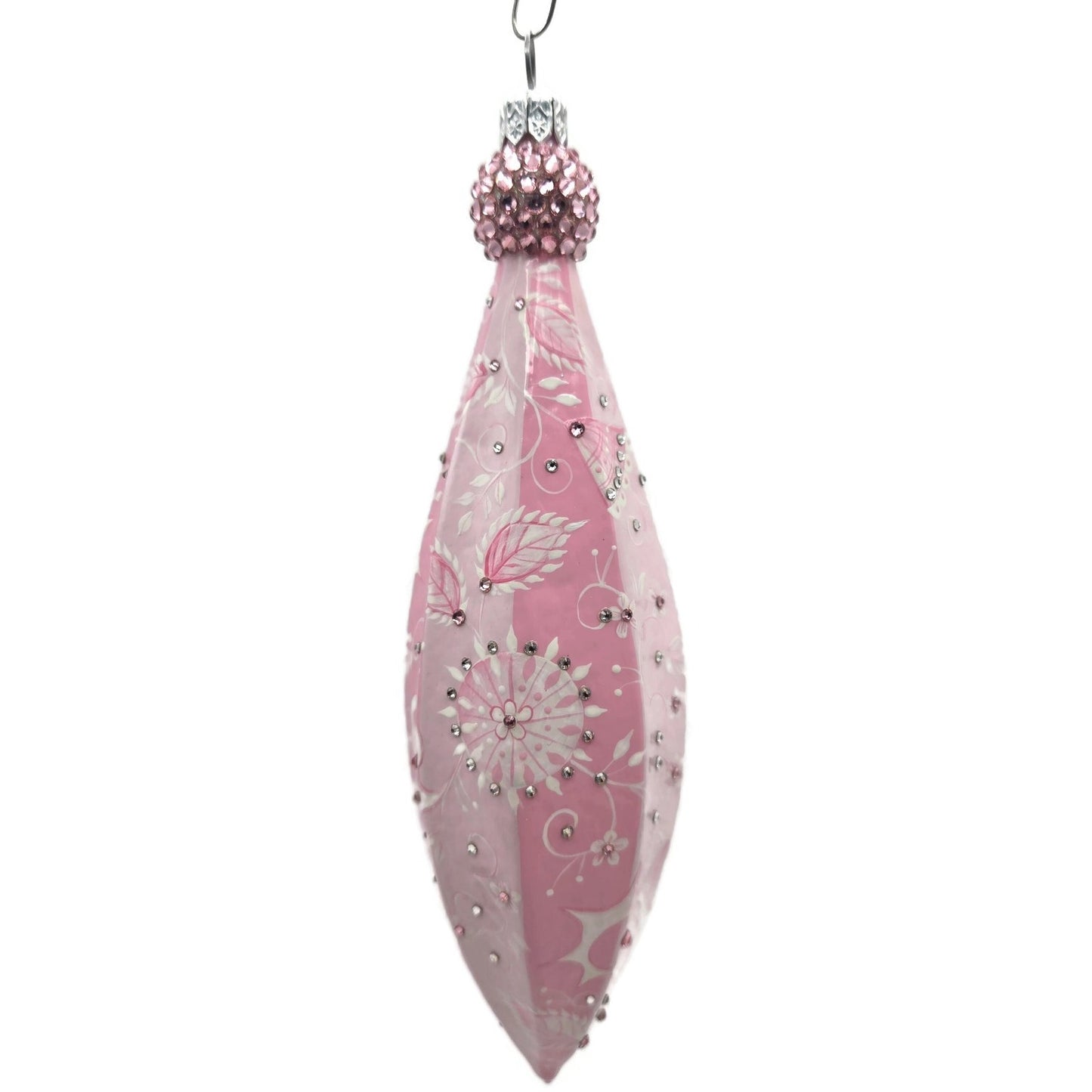 Patricia Breen Vesica Piscus Chinoiserie Pink White Christmas Tree Ornament CATZ