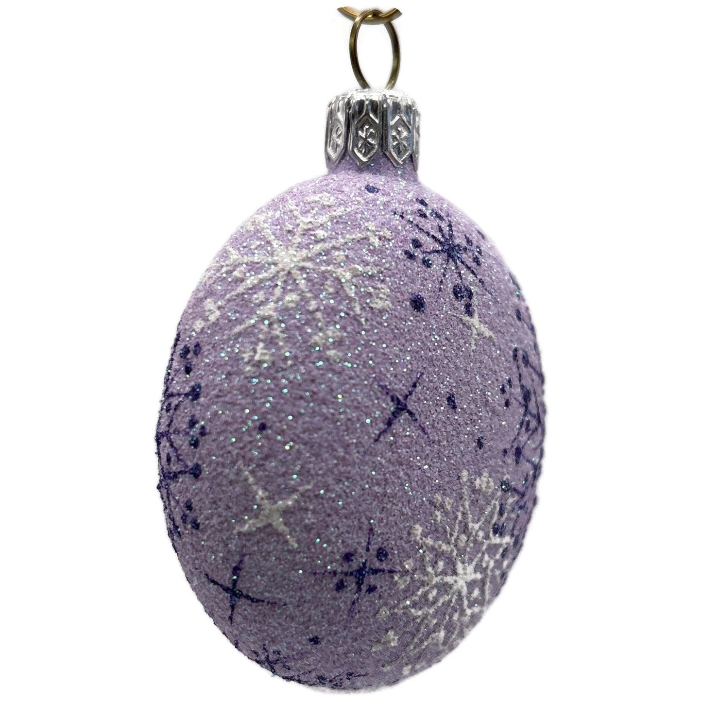 Patricia Breen Frosty Medallion Lavender Snowman Snowflakes Christmas Ornament