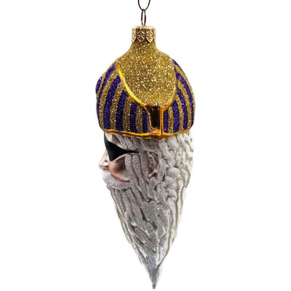 Patricia Breen Pirate Rex Gold Purple Striped Nautical Christmas Ornament OOAK