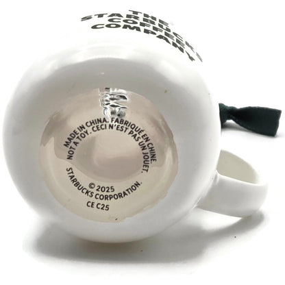 Starbucks Ceramic Mini Cup Coffee Mug Christmas Tree Ornament New 2025 Heart