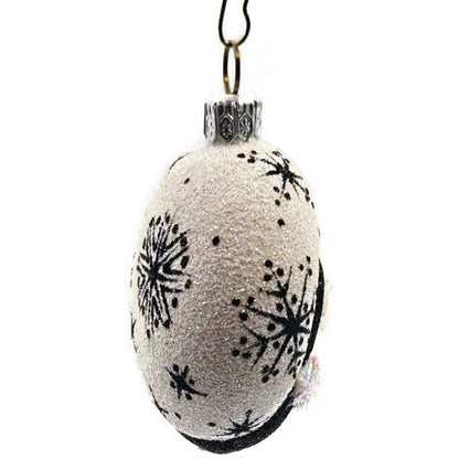 Patricia Breen Nicholas Medallion Black White Snowflakes Christmas Tree Ornament