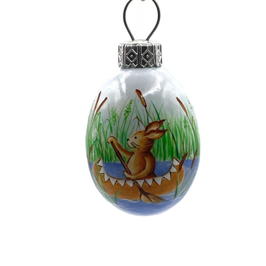 Patricia Breen Miniature Egg Questing Bunny Boat Easter Christmas Tree Ornament