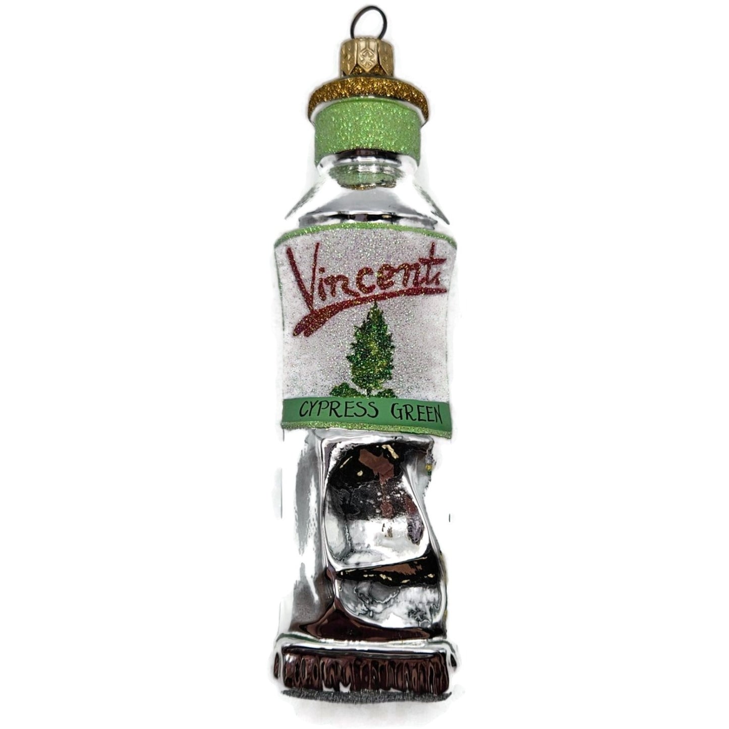 Patricia Breen PB Paints Vincent Cypress Green Single Tree Christmas Ornament