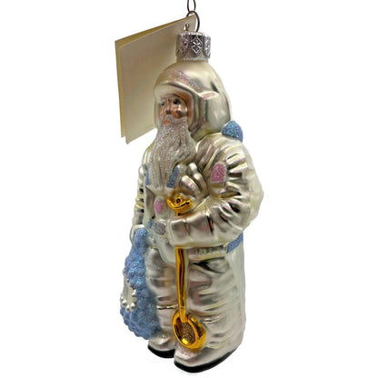 Patricia Breen Millennium Santa Claus Pearl Blue Two Sided Christmas Ornament