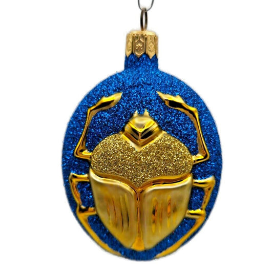 Patricia Breen Cleopatras Scarab Blue Gold Insect Christmas Tree Decor Ornament