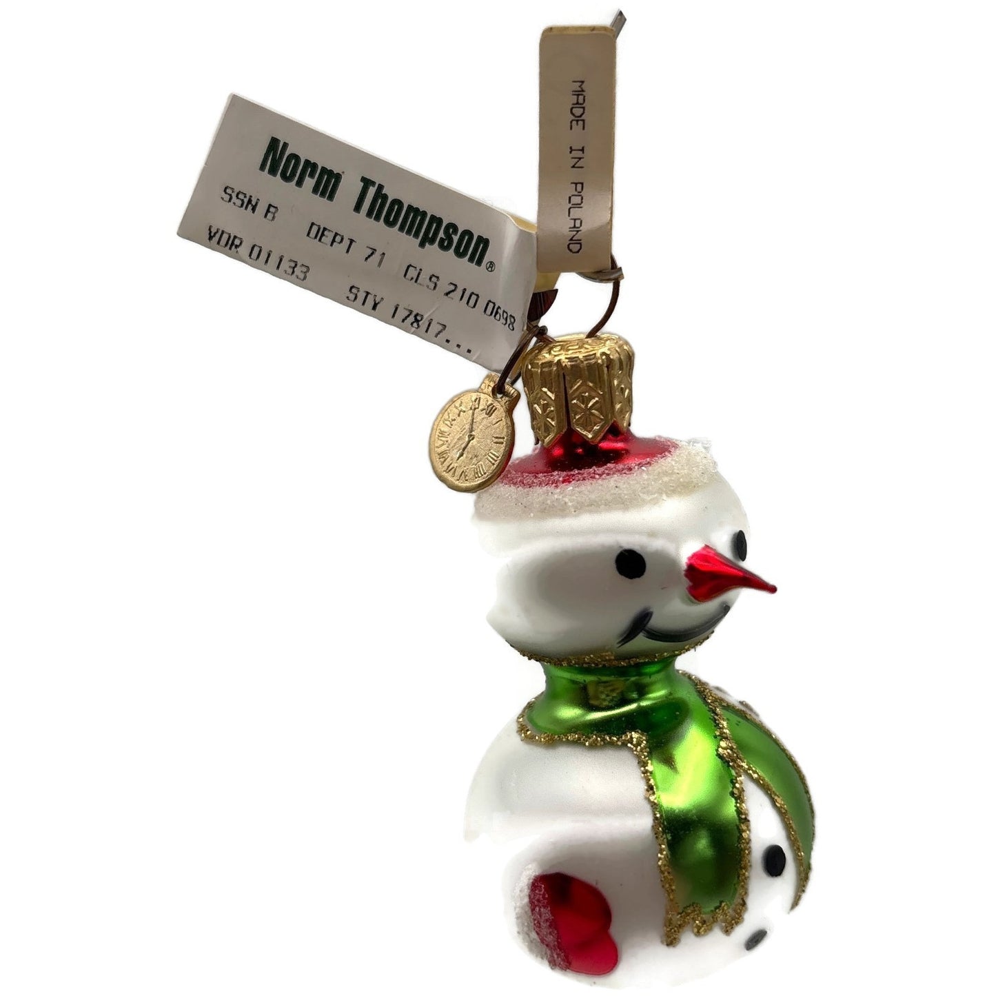 Department 56 Miniature Snowman White Poland Christmas Tree Ornament