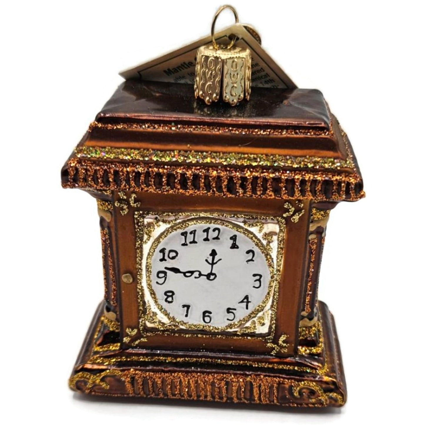 Mantel Time Clock Old Fashion Ornament OWC Old World Christmas Holiday Decor