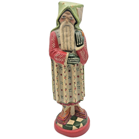 Vaillancourt Scandinavian Cubistic Father Chalkware Folk Art Christmas Figurine