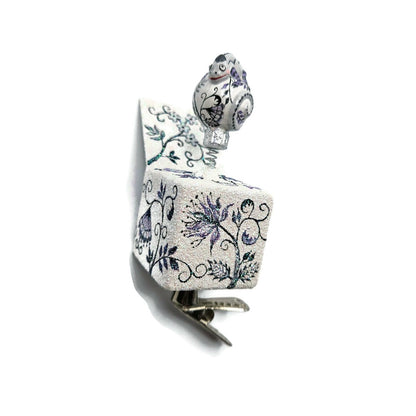 Patricia Breen Pop Goes the Chameleon Chinoiserie Violet Clip On Spring Ornament