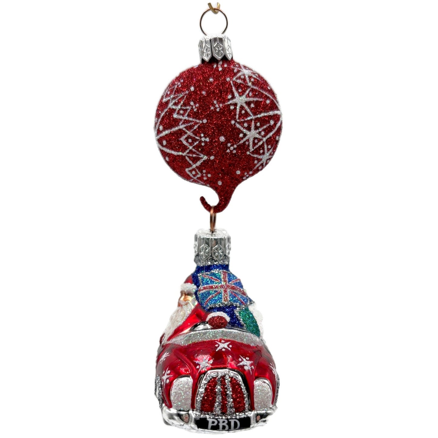 Patricia Breen Knightsbridge Santa Red Snowflakes Flags Christmas Tree Ornament