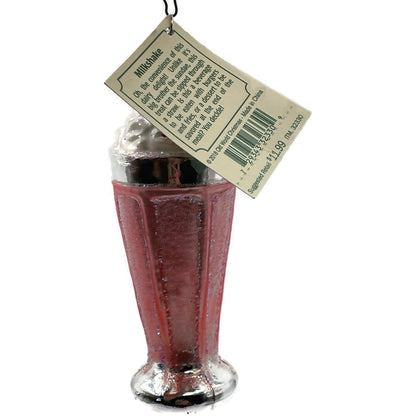 Milkshake Ice Cream Drink Pink Ornament Blown Glass OWC Old World Christmas Tree