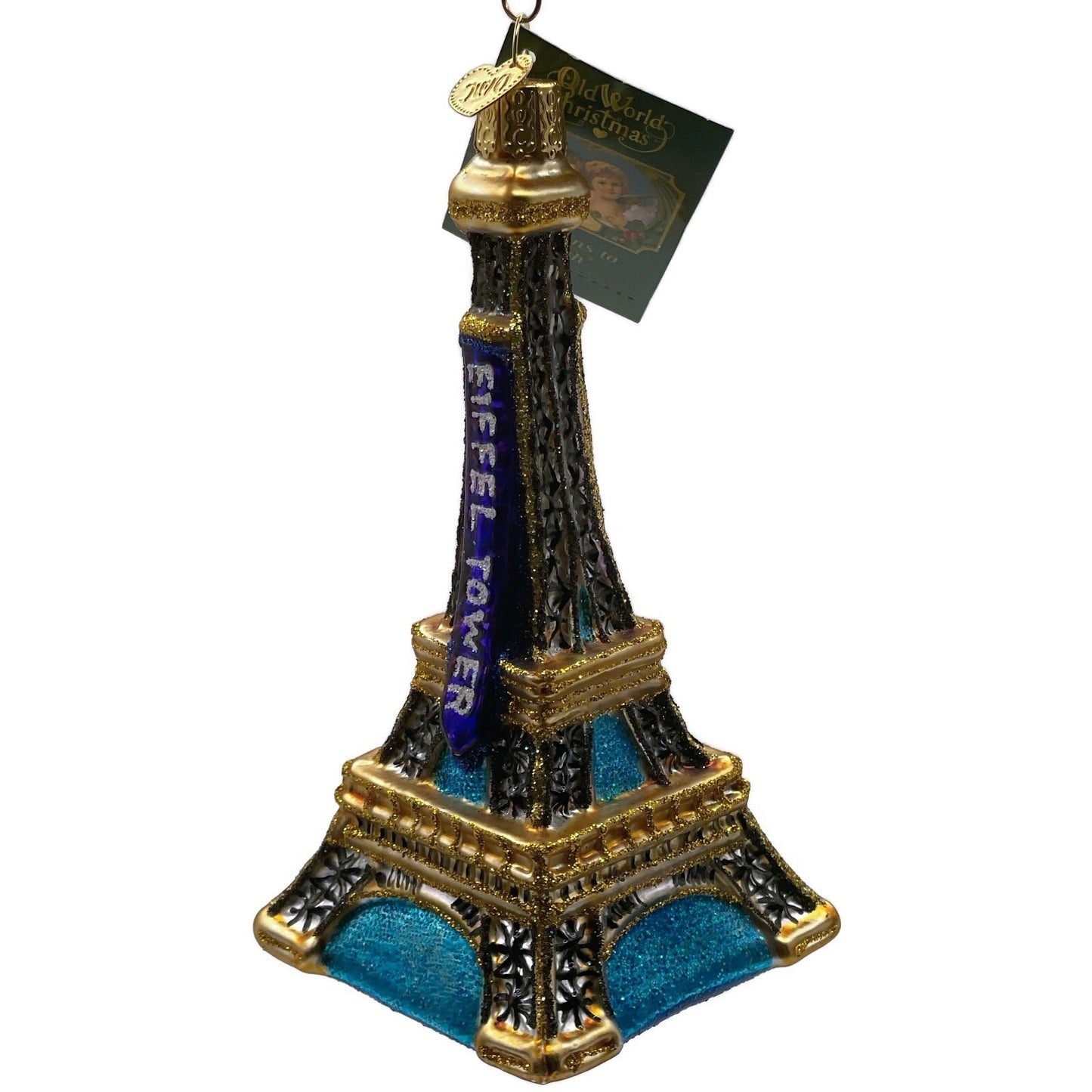 OWC Eiffel Tower Paris Ornament Glass Old World Christmas Holiday Tree Decor