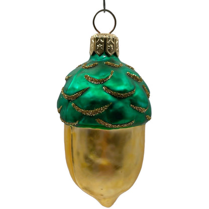 Patricia Breen Walk in the Woods Acorn Gold Green Nut Fall Holiday Ornament 9651