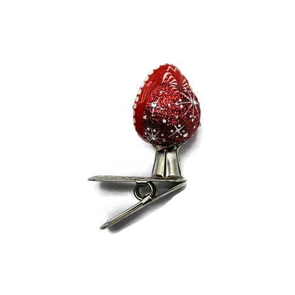 Patricia Breen Petite Miniature Chameleon Snowflakes Red Christmas Tree Ornament