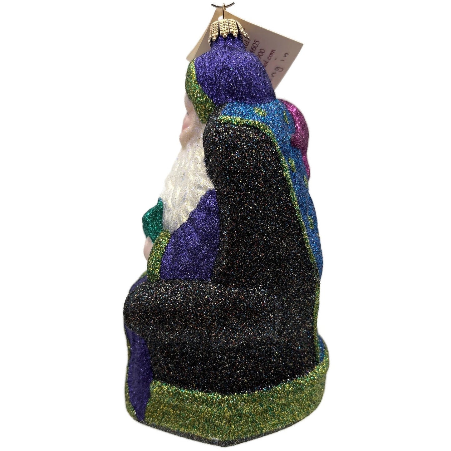 Larry Fraga Settling In Blue Santa Claus Purple Bear Christmas Tree Ornament