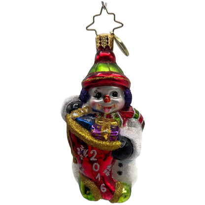 Christopher Radko A Year To Give Gem Snowman Glass Christmas Ornament 1018368