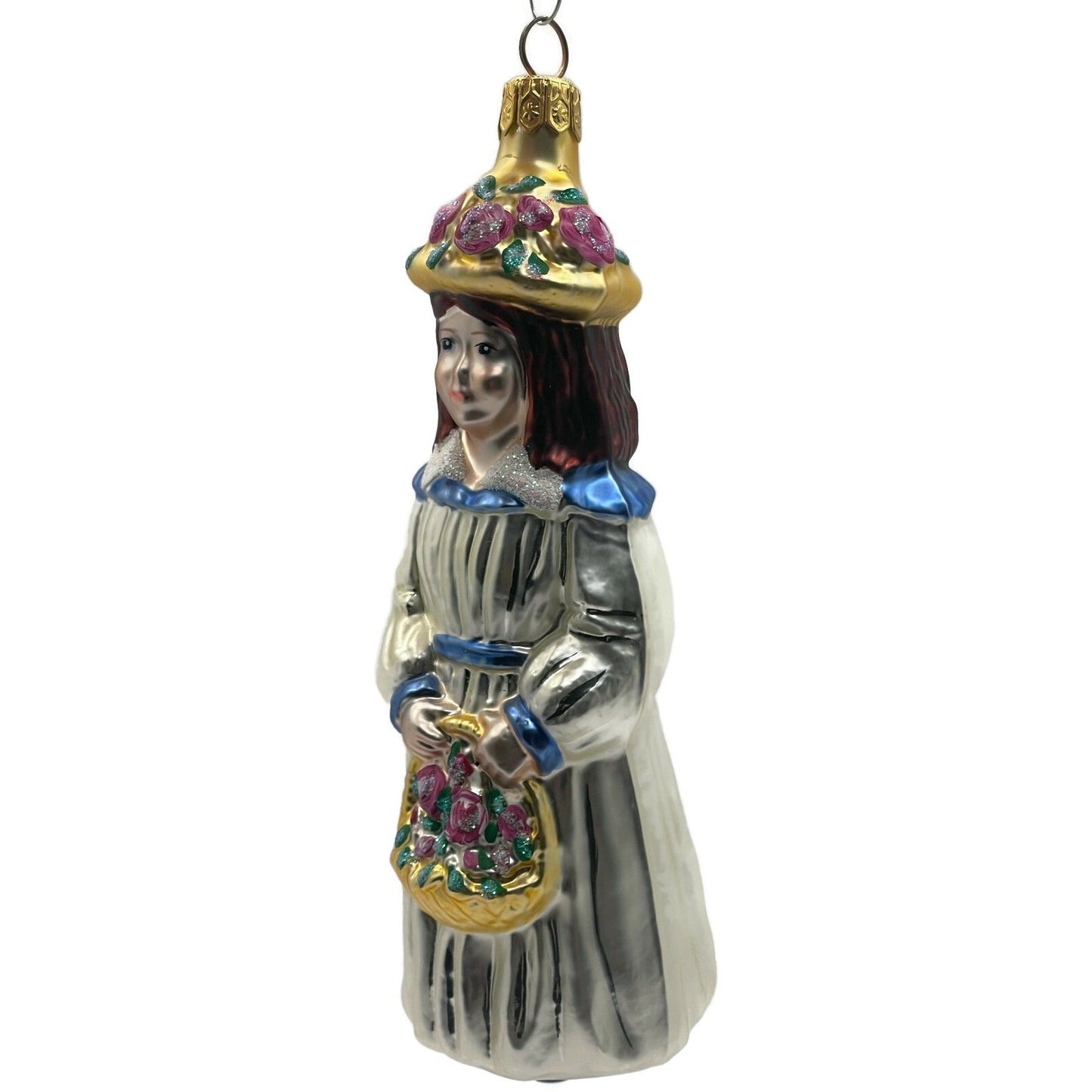 Patricia Breen Phoebe Holding Flower Basket Christmas Tree Ornament AIC