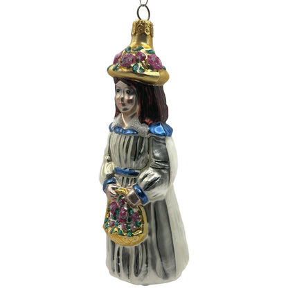 Patricia Breen Phoebe Holding Flower Basket Christmas Tree Ornament AIC