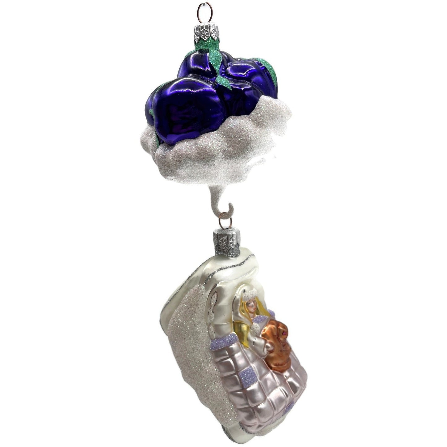 Patricia Breen Visions Of Sugar Plums Purple Plums Shiny Bear Christmas Ornament