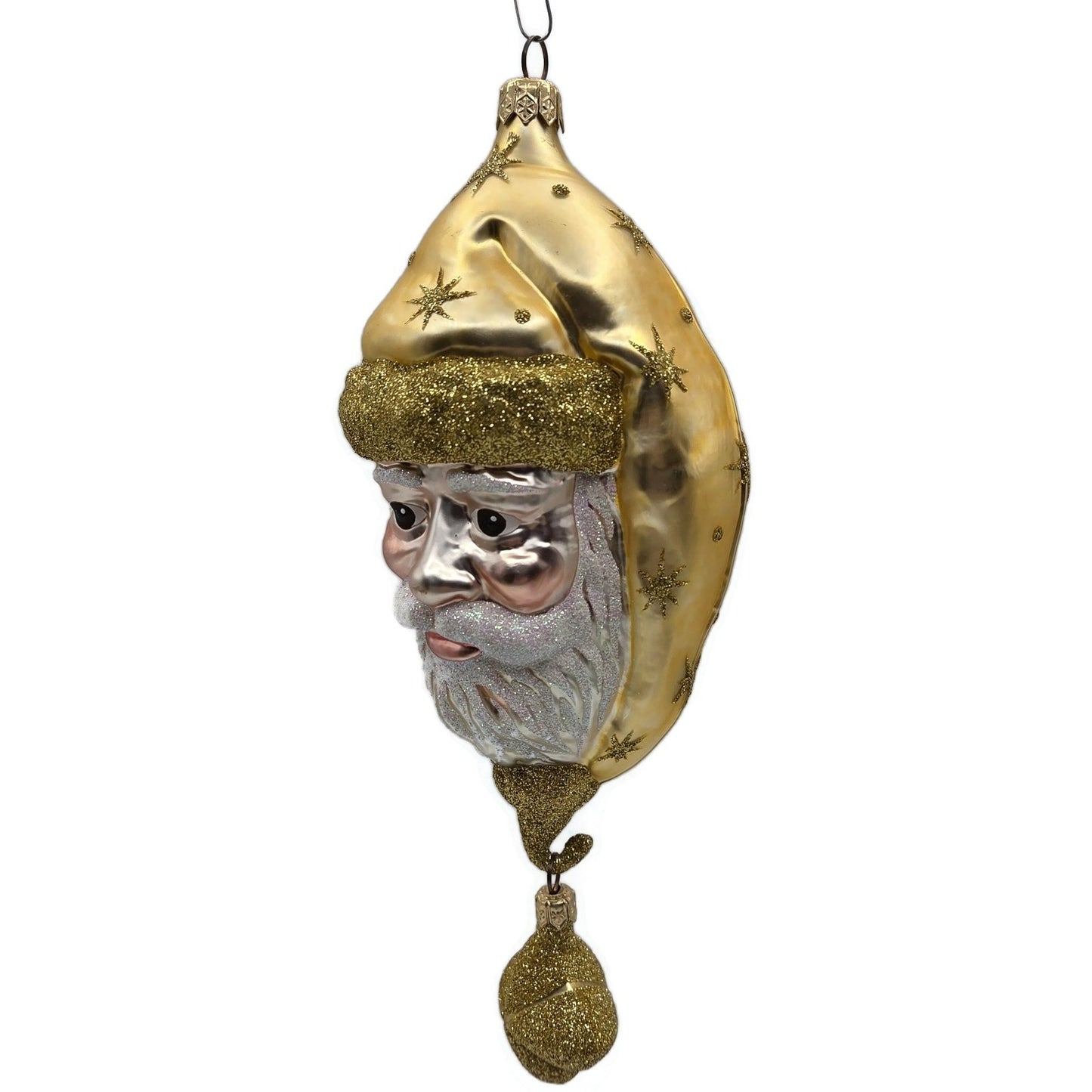 Patricia Breen Goodnight Santa Gold Star Glitter Dots Christmas Tree Ornament