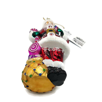 Kurt S Adler Bellissimo Santa Claus Candy Cane Christmas Tree Ornament BELL0008