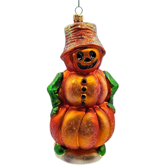 Christopher Radko Leader of the Patch Pumpkin Snowman Halloween Tree Ornament