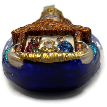 Bethlehem Angel Nativity Merck Family Old World Christmas Blue Holiday Ornament