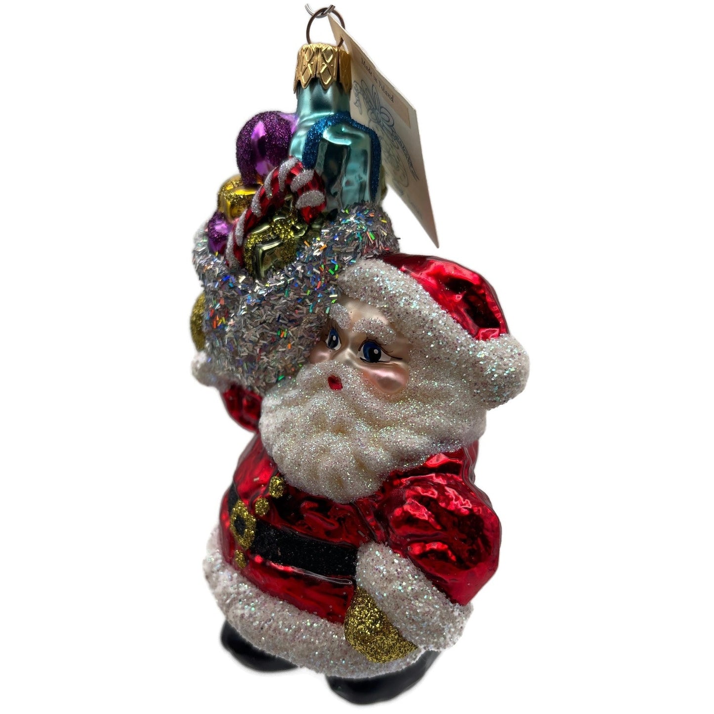 Larry Fraga A Sack Full Of Goodies Glitter Series Santa Claus Christmas Ornament