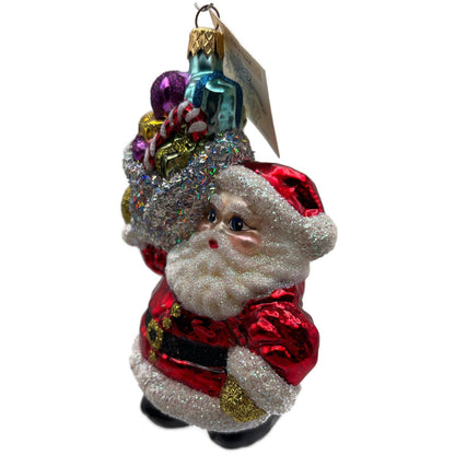Larry Fraga A Sack Full Of Goodies Glitter Series Santa Claus Christmas Ornament