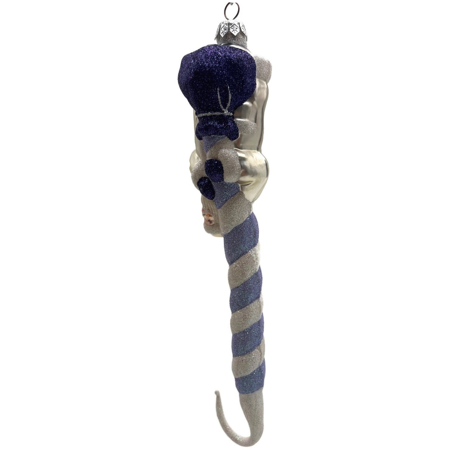 Patricia Breen Peppermint Santa Lavender Purple Stripe Christmas Ornament HCB