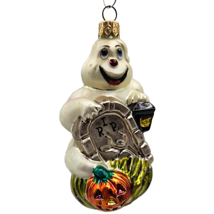 Christopher Radko Fright D Light Ghost Pumpkin Halloween Christmas Tree Ornament