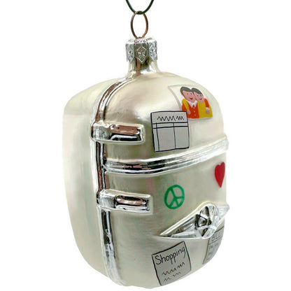 Patricia Breen Grandma Josies Fridge Pearl Silver Peace Heart Christmas Ornament