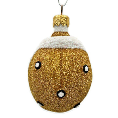 Patricia Breen Santa Ladybug White Gold Glittered Spring Holiday Tree Ornament