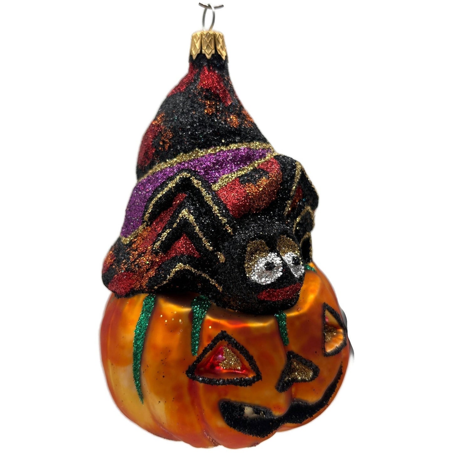 Larry Fraga Creepy Crawler Pumpkin Jack-o-Lantern Spider Halloween Ornament