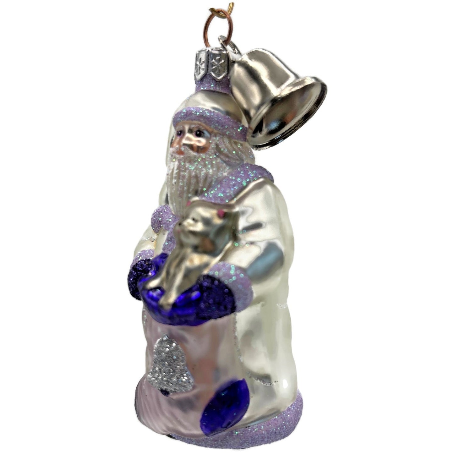 Patricia Breen Santa With Kitten Bell Lavender Complimentary Christmas Ornament